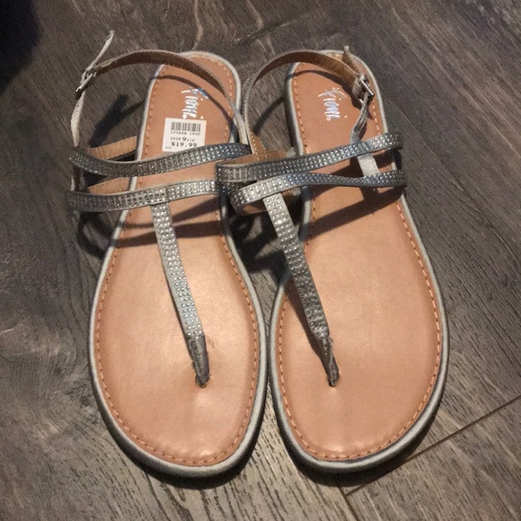 Fioni Silver Sandals- Lightly Worn - Picture 1 of 3